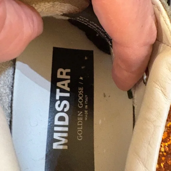 Golden Goose Orange Glitter Midstars - Picture 9 of 12